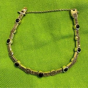 Vintage Marcasite and onyx bracelet